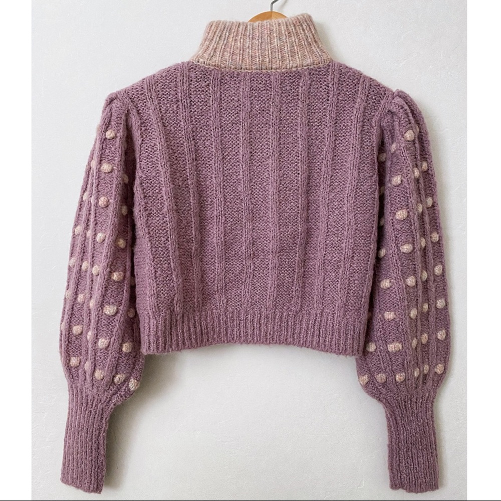 LoveShackFancy Jonae Cropped Half Zip Sweater - Picture 2 of 8